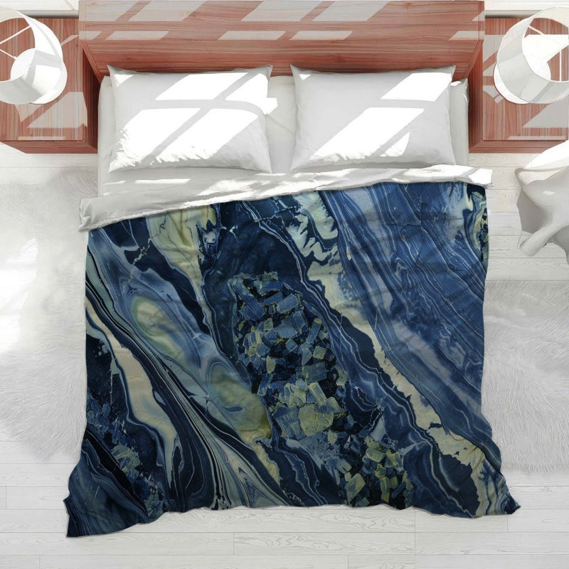Marble Nature Cotton Blend Comforter, King Comforter