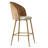 Damico 28.5" Upholstered Rattan Backrests Arm Bar Stool