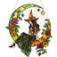 Figurine d'Halloween en acrylique, décorations d'Halloween mignonne attrape-soleil, cadeau fantôme mignon pour les amateurs de livres, décor d'automne gothique pour fenêtre, pour les femmes (sorcière de la lune)