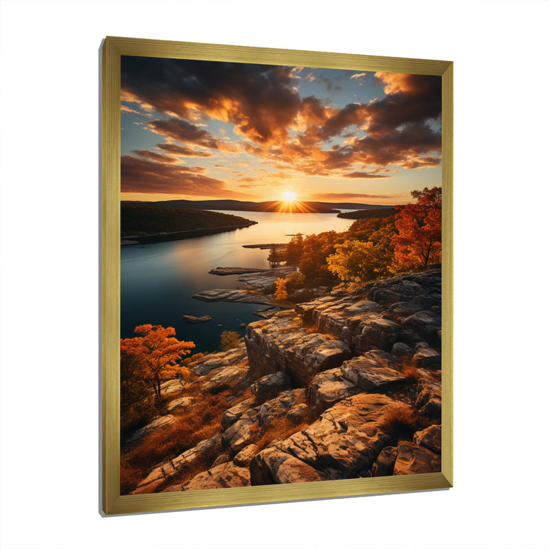 Paysage du Maryland sur toile, H 32 po x l 16 po x P 1 po, Encadrement doré