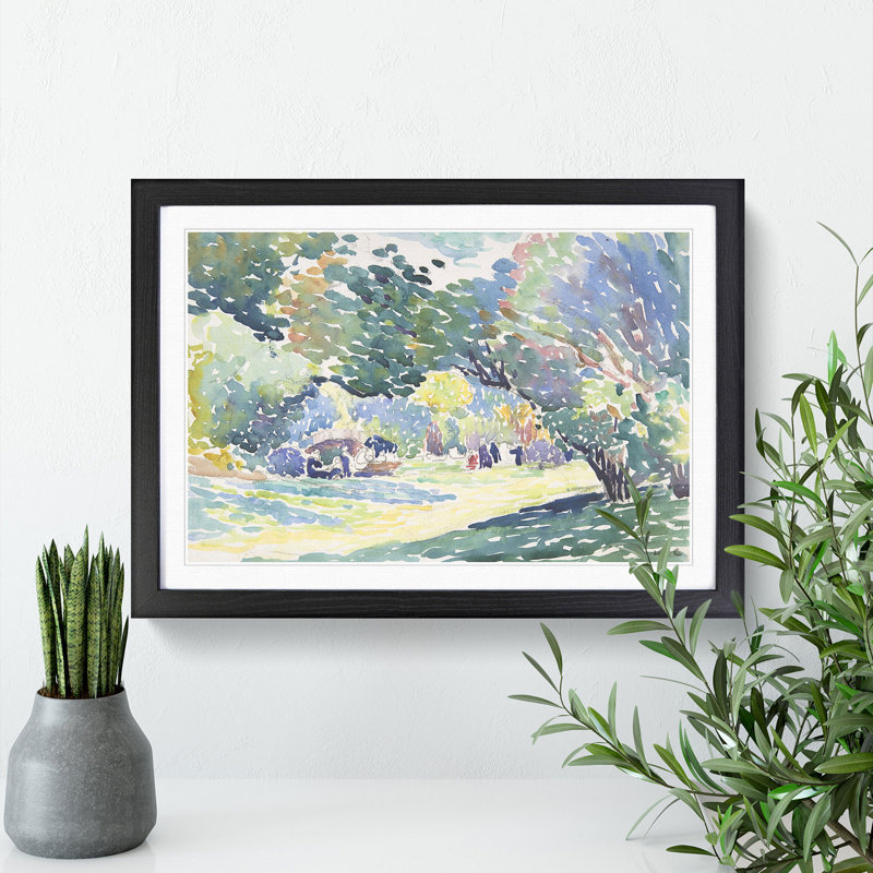 Landscape Vol.3 by Henri-Edmond Cross - Picture Frame Painting, 27cm H x 36cm W x 2cm D, Black Framed