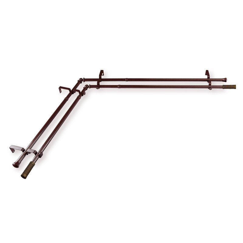 Ensemble de tringle à rideaux double et quincaillerie Loreen, L 120 po x l 70 po, Cacao