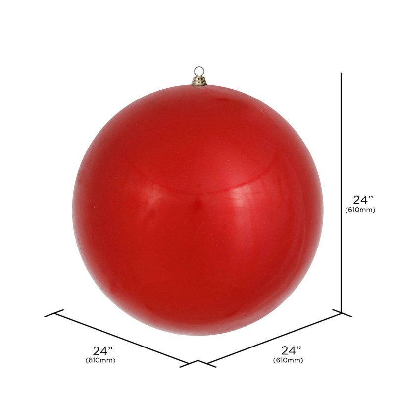 Ornement rouge géant 24 po Vickerman, H 24 po x l 24 po x P 8 po, Rouge