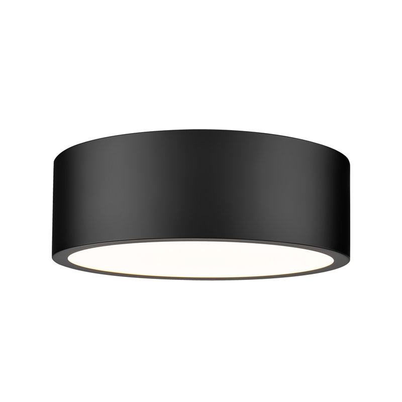 Plafonnier encastré 1 lumière 12,25 po Silvio, Noir mat