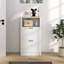 Armoire de rangement pour chaussures compacte avec tablette ouverte et 2 tiroirs réglables pour l'organisation du vestibule