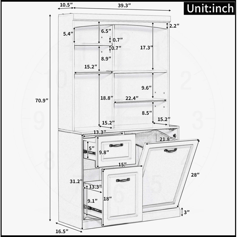 Armoire de rangement polyvalente avec plusieurs compartiments et design moderne