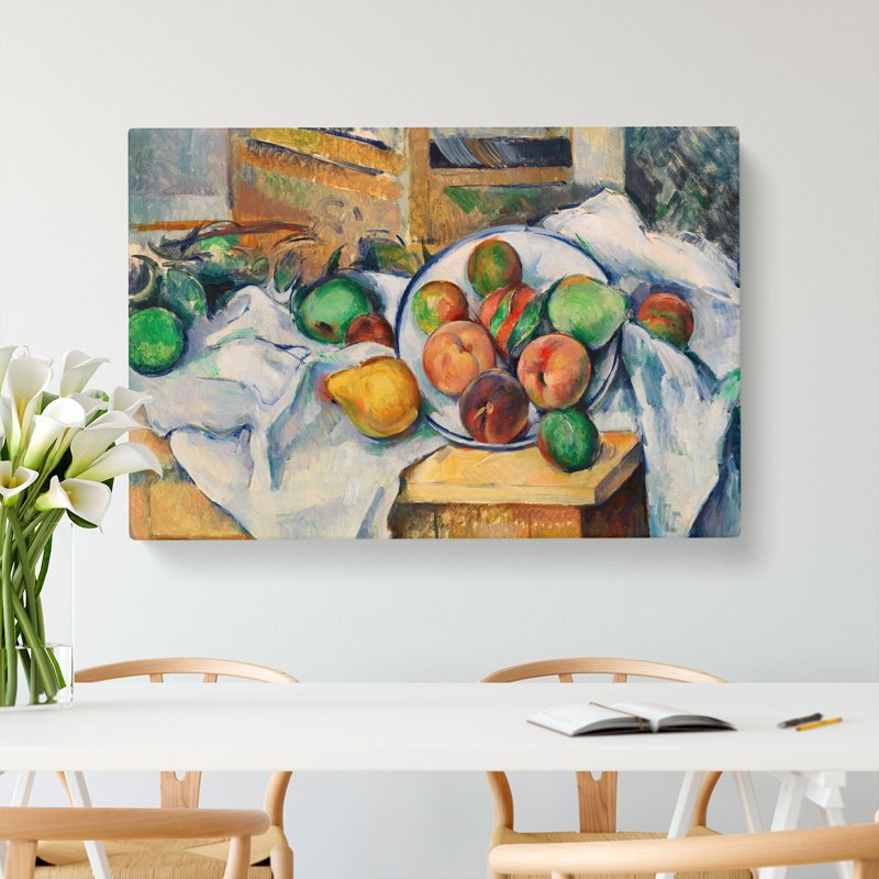 Still Life with Fruit Vol.1 by Paul Cezanne - Wrapped Canvas, 60cm H x 91cm W x 3cm D