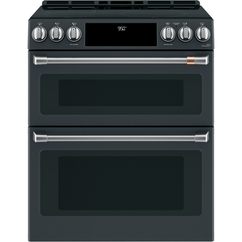 Café 30" 6.7 cu. ft. Smart Slide-in Electric Range with Induction Cooktop, Matte Black