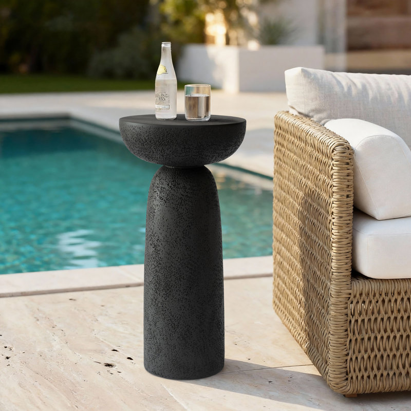 Sleek Cylinder Sandstone End Table