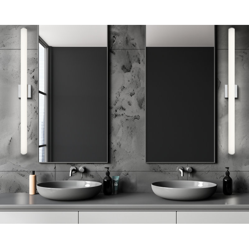 Éclairage pour meuble-lavabo rond 27W Stepridge, H 2,5 po x l 48 po x P 2,5 po, Chrome chrome