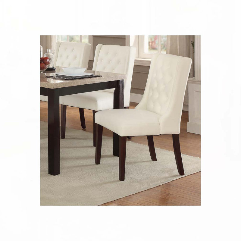Ensemble de chaises de salle à manger rembourrées en similicuir avec dossier capitonné, 4 pieds