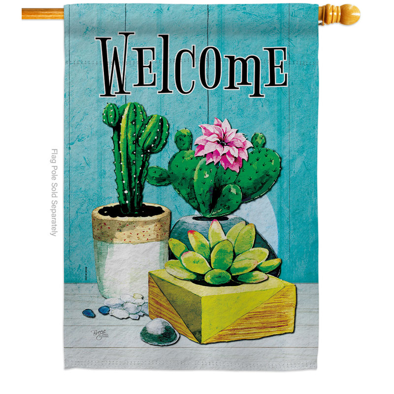 Drapeau de maison succulente Welcome Southwest
