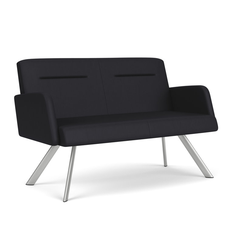 Causeuse Willow, Argent argent, Noir Patriot Plus - nettoyez le vinyle avec un lin
