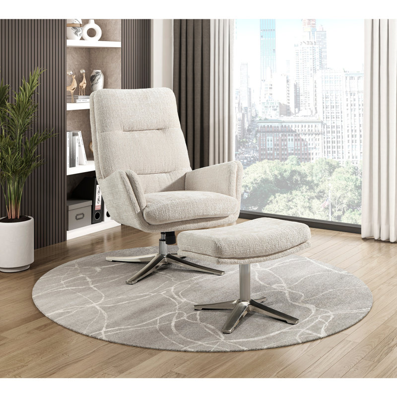 Fauteuil d'appoint pivotant confortable, Beige