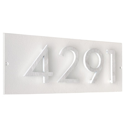 Plaque d'adresse horizontale flottante 4 po (4 chiffres)