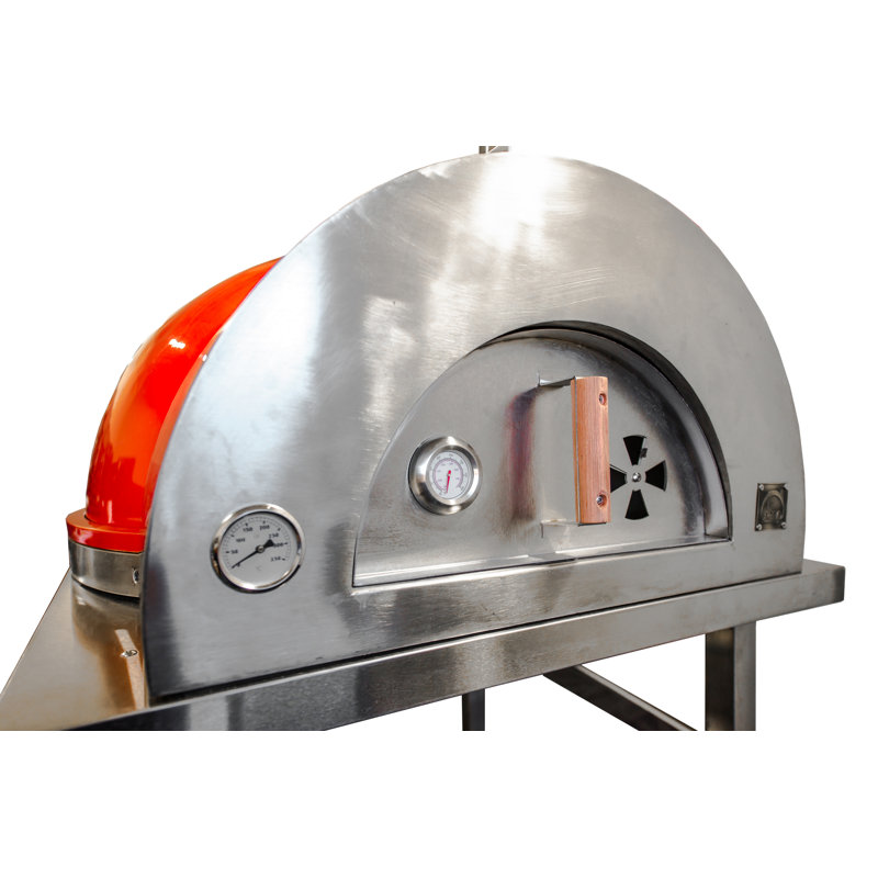 Forno di Italy Woodburning Outdoor Stainless Steel Freestanding Pizza Oven, Black