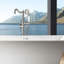 Robinet de baignoire autoportant en nickel brossé avec douche à main - Métal massif, nickel brossé à pleine couverture, corps de 13,09 lb