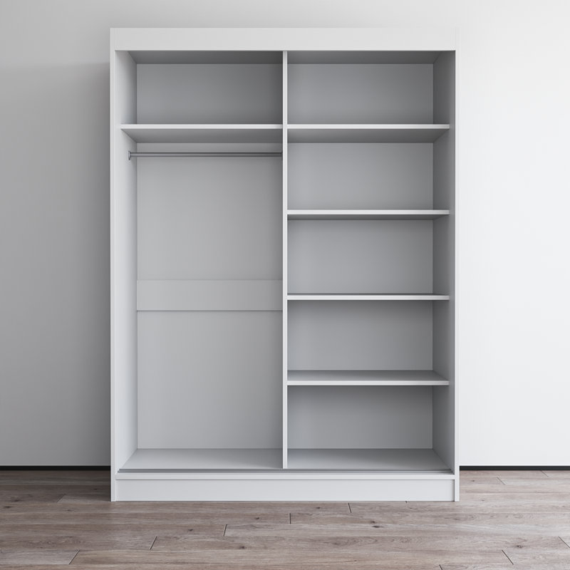Armoire blanche avec miroir Aria, Blanc, H 80 po x l 59 po x P 25,5 po