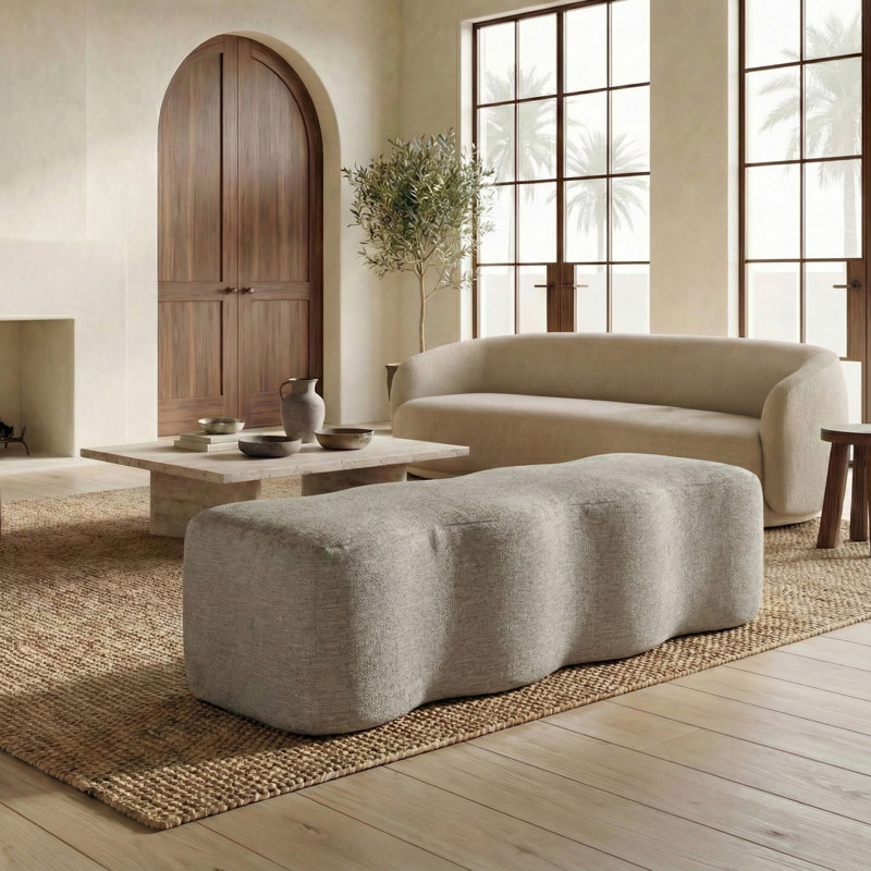 Banc en chenille Sellma, Chenille brun clair