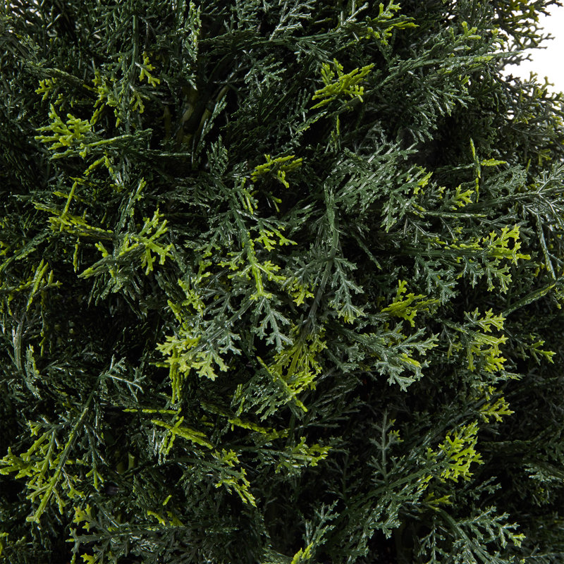 37" Green Silk and Plastic Outdoor Topiary Shrub