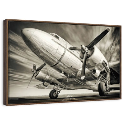 Avion rétro monochrome