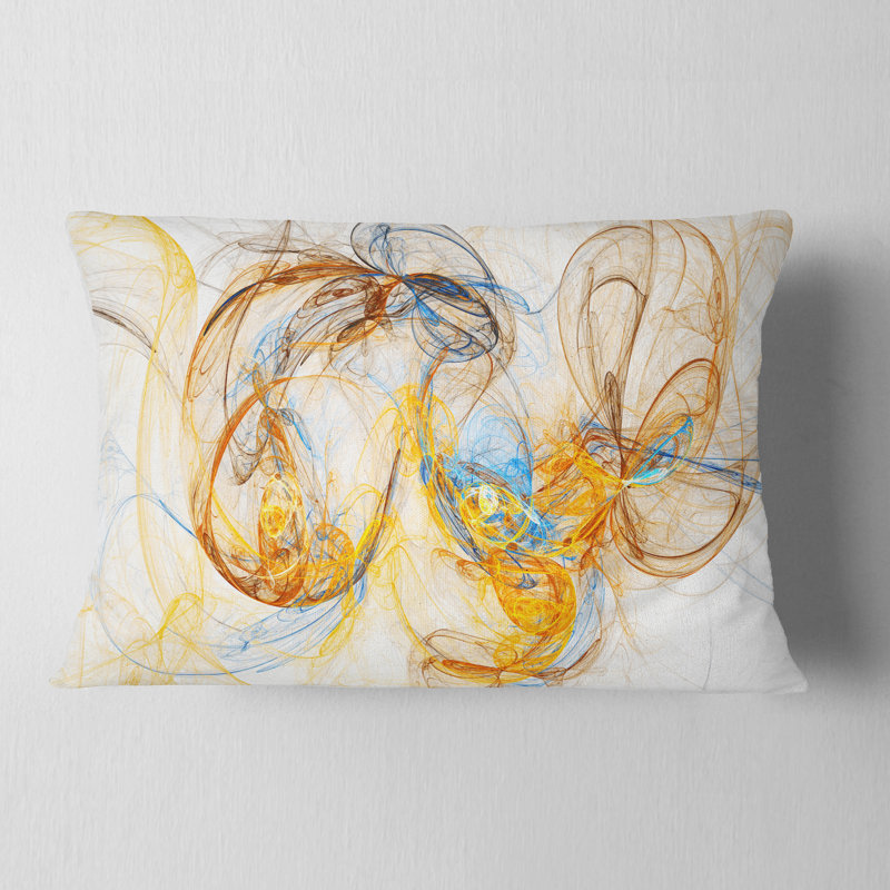 Coussin Billow, Rectangulaire, Jaune, 12 po x 20 po