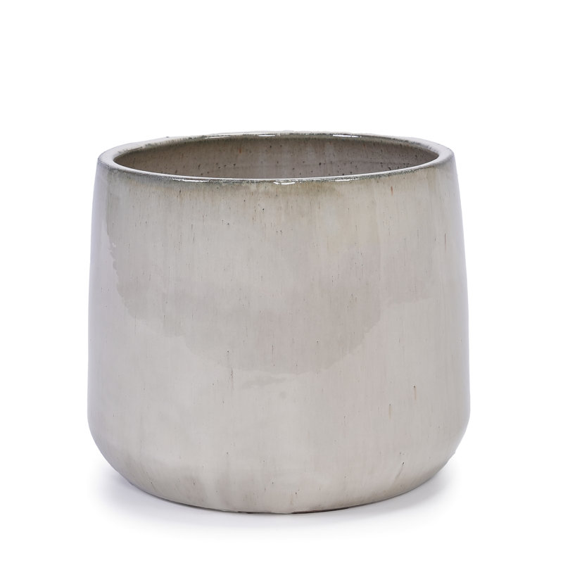 4 pots de fleurs en céramique avec chêne blanc américain, toutes saisons pour le jardin et le salon, céramique renforcée, plante de drainage intégrée, L 14,15 po x l 11,86 po, finition chêne, idéal
