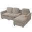 Canapé modulaire Canapé rembourré en L de 82 po avec compartiment de rangement et méridienne réversible pour salon, brun clair-133423333