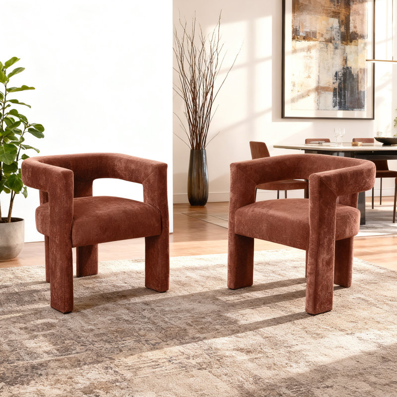 Ensemble de 2 chaises rembourrées Modern, Orange