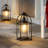 16.7" Solar Powered Black Metal Outdoor Hanging Edison Bulb Light