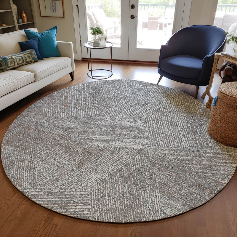  Chayden Indoor/Outdoor Chantille ACN991 Gray Area Rug, Round 8'