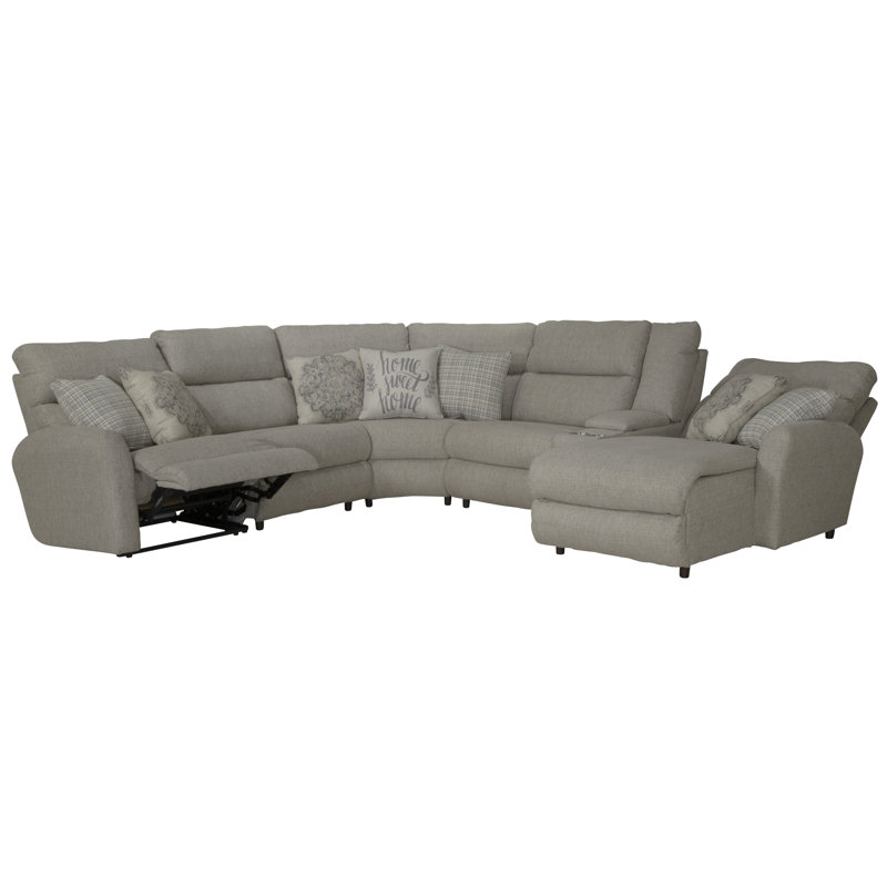 Mcpherson 6 - Piece Power Reclining Sectional with Lay-Back Chaise and 1 Lay-Flat Reclining Seat, Left Hand Facing
