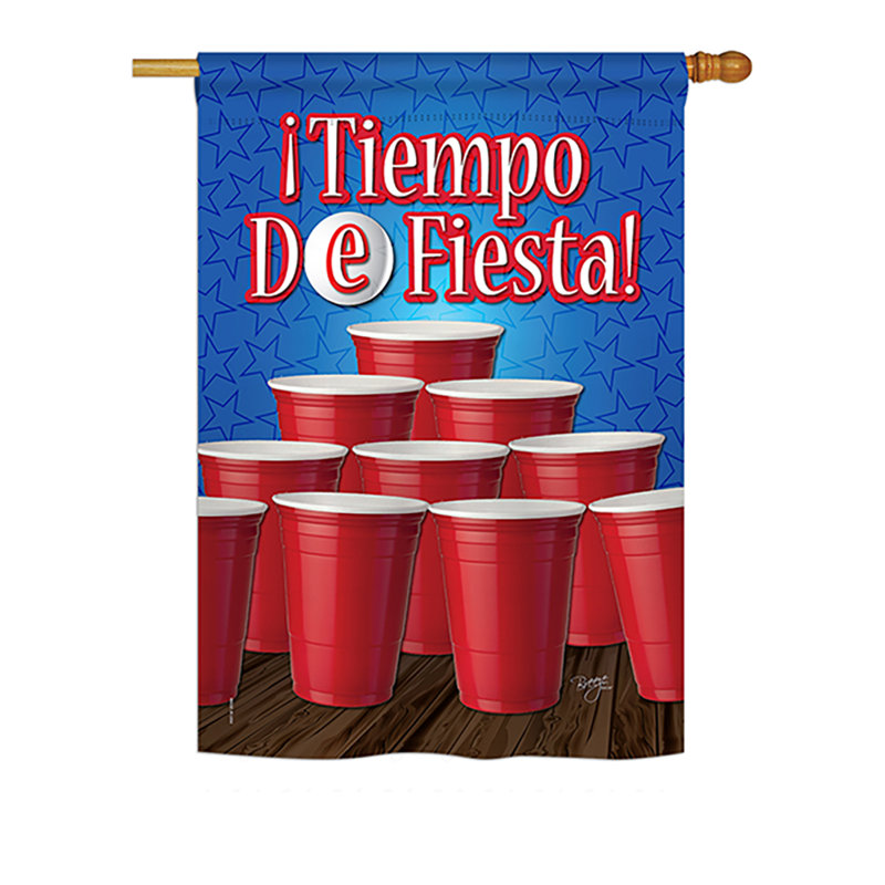 Drapeau de maison Happy Face and Drinks