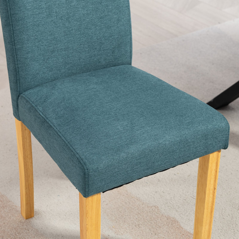 47.5cm H Polyester Upholstered Upholstered Back Parsons Chair, Teal