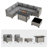 8-Piece Modular Outdoor Sectional Seating Set With Propane Fire Pit Table And Cushions-124197993-125547774
