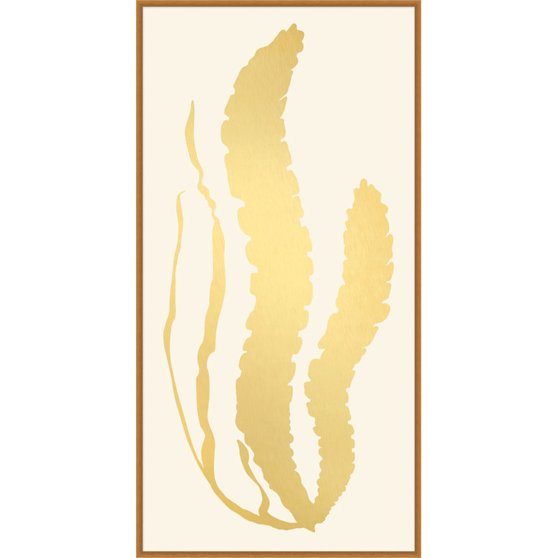Gold Leaf Sea Grass 2' Framed Graphic Art Print on Glass