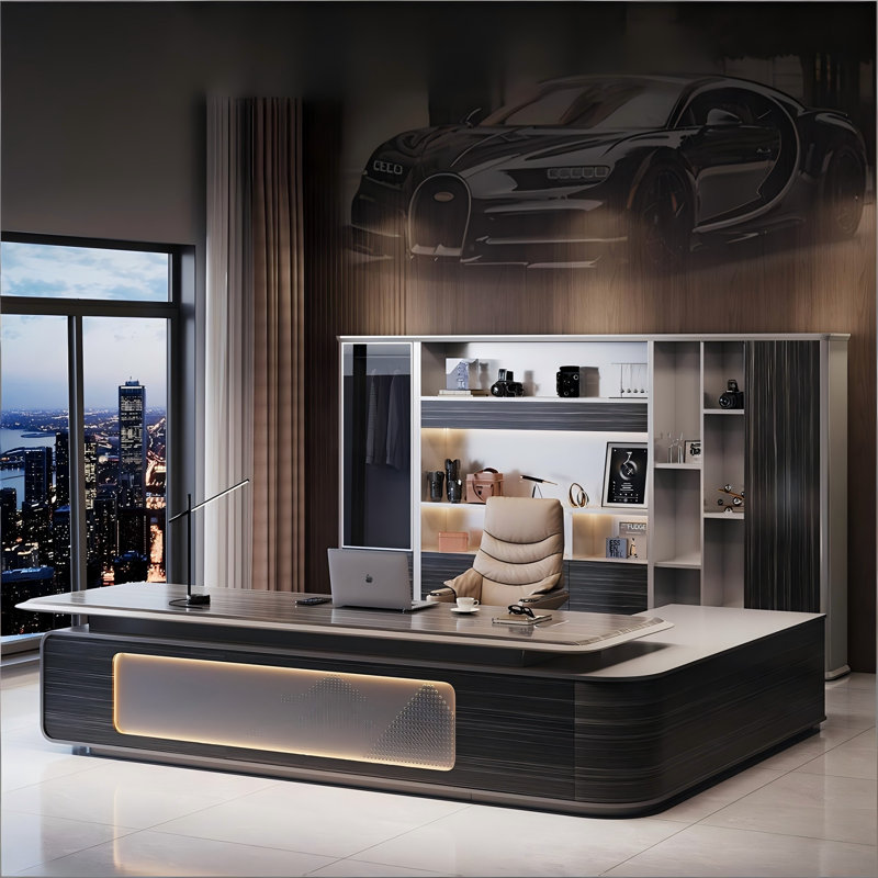Bureau de direction 94,49 po Modern Light Luxury, H 29,5 po x l 94,5 po x P 39,4 po
