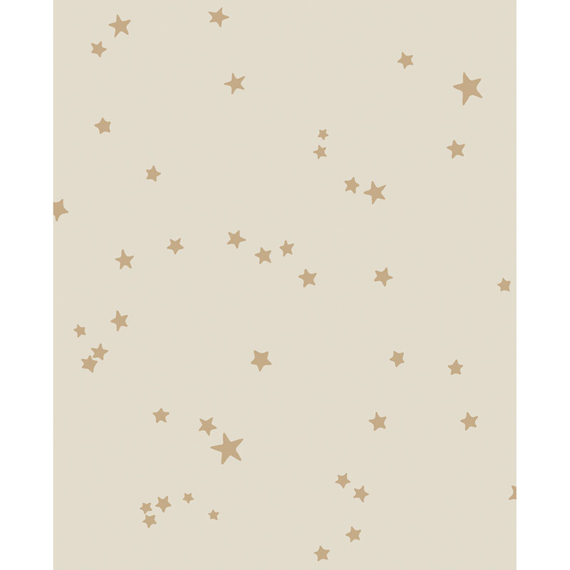 Whimsical Stars Wallpaper Roll, Buff/Gold