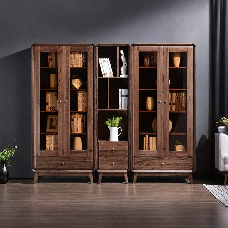 Bibliothèque en bois massif pur