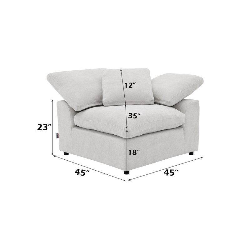Naveen Linen 6Pcs Modular Sectional With Ottoman