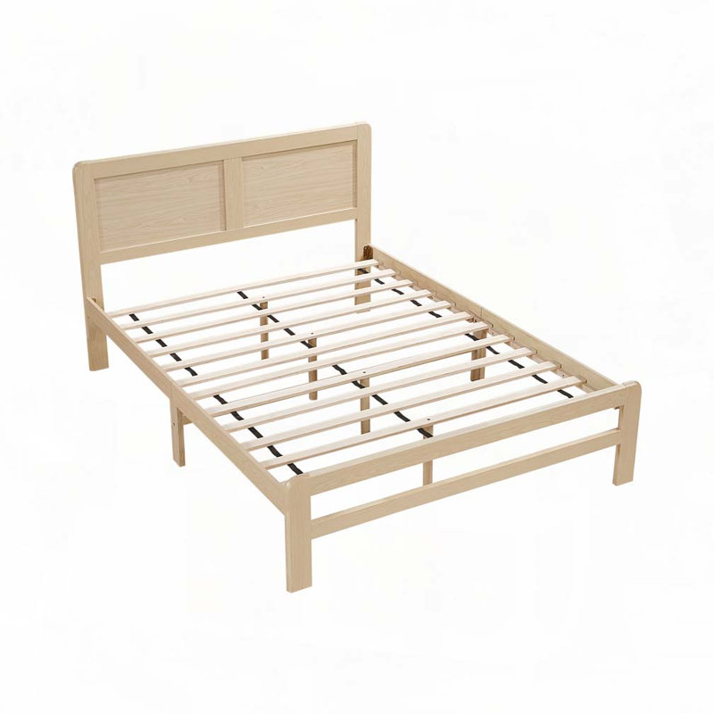Lit plateforme en bois, Double