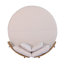Lit de jour rond 59 po en bois d'acacia avec coussins et 4 coussins