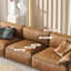 Canapé modulaire orange en cuir véritable-286563430-286563426