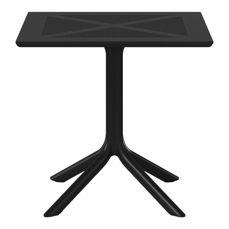 31.5" Outdoor Square Dining Table, Black