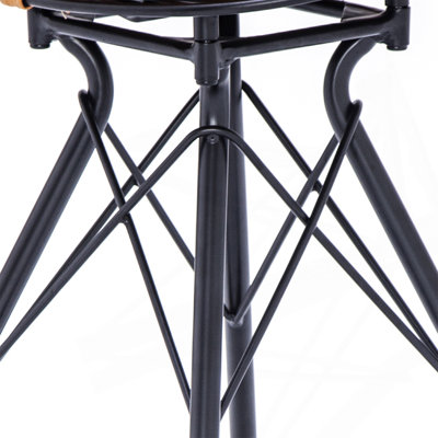 Industrial Counter Height Bar Stools with Wooden Footrest