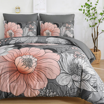 7-Piece Boho Floral Comforter Set, Lightweight All-Season Bedding Set with Sheets, Pillowcases & Shams