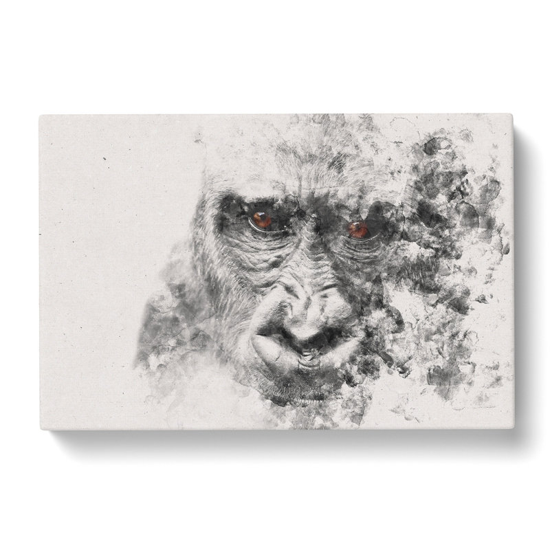 Gorilla With Brown Eyes - Wrapped Canvas Print, 40cm H x 60cm W x 3cm D