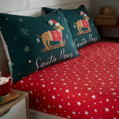 Christmas Stars Fitted Sheet