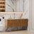 60" Wall-Mounted Double Sink Bathroom Vanity, Sintered Stone Countertop, 4 Soft-Close Drawers, Brown Oak Woodgrain Finish, Pre-Assembled