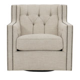 Candace 33.5" Wide Tufted Polyester Swivel Down Cushion Wingback Chair